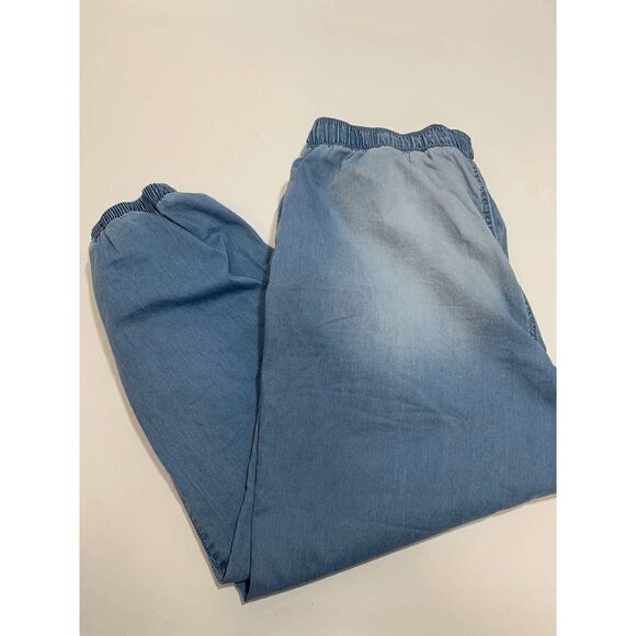 One Republic For All Womens Denim Pants Drawstring Stretch Waist Blue Large - Picture 1 of 9